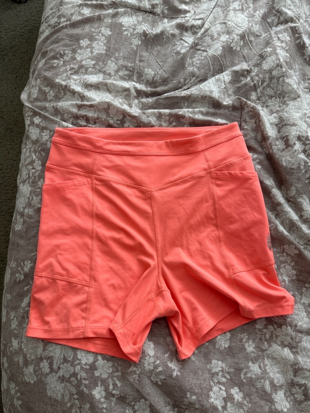 Free People Movement High-Rise Coral Biker Shorts